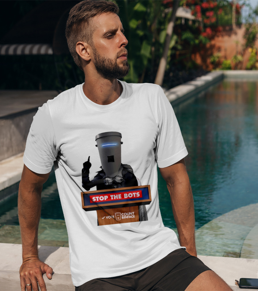 Stop The Bots Vote Count Binface UK Politics T-Shirt