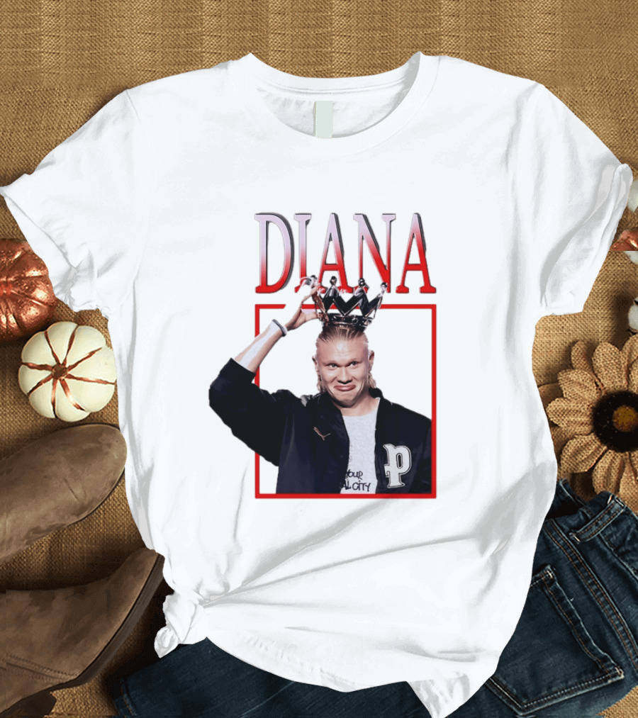 Erling Haaland Diana The People's Princess P Letter Jacket Crown T-Shirt