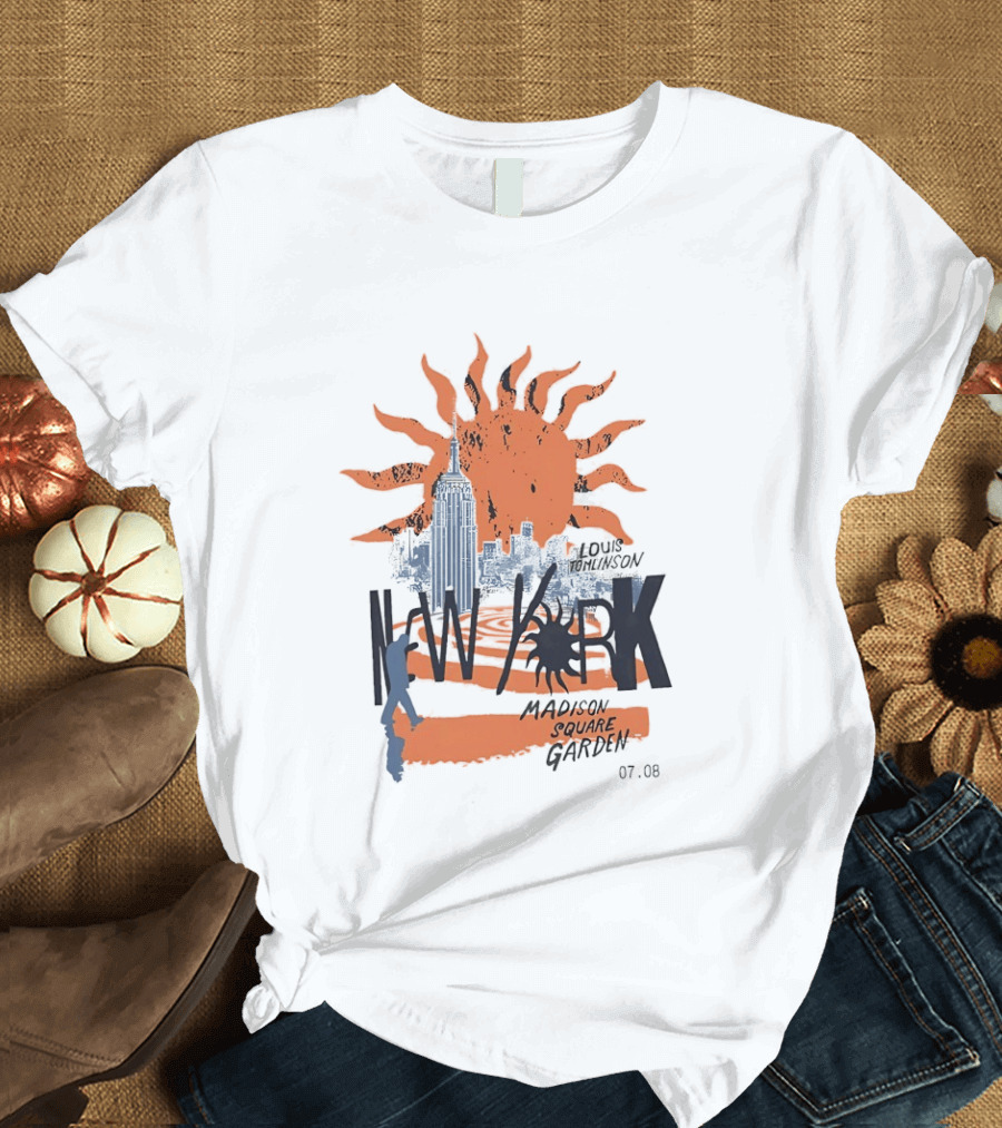 Louis Tomlinson New York Madison Square Garden 07.08 Sun And Skyline T-Shirt