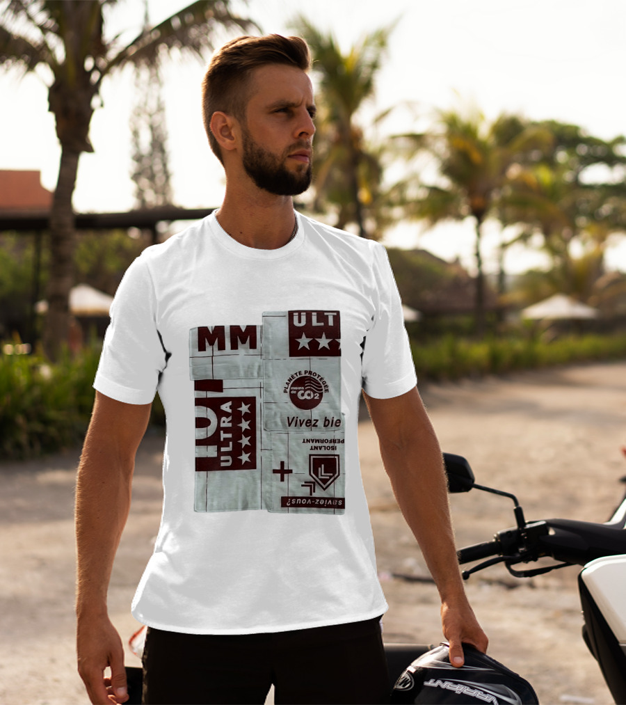 MM ULTRA Planete Protegee Moins De CO2 Vivez Bien Eco Friendly T-Shirt