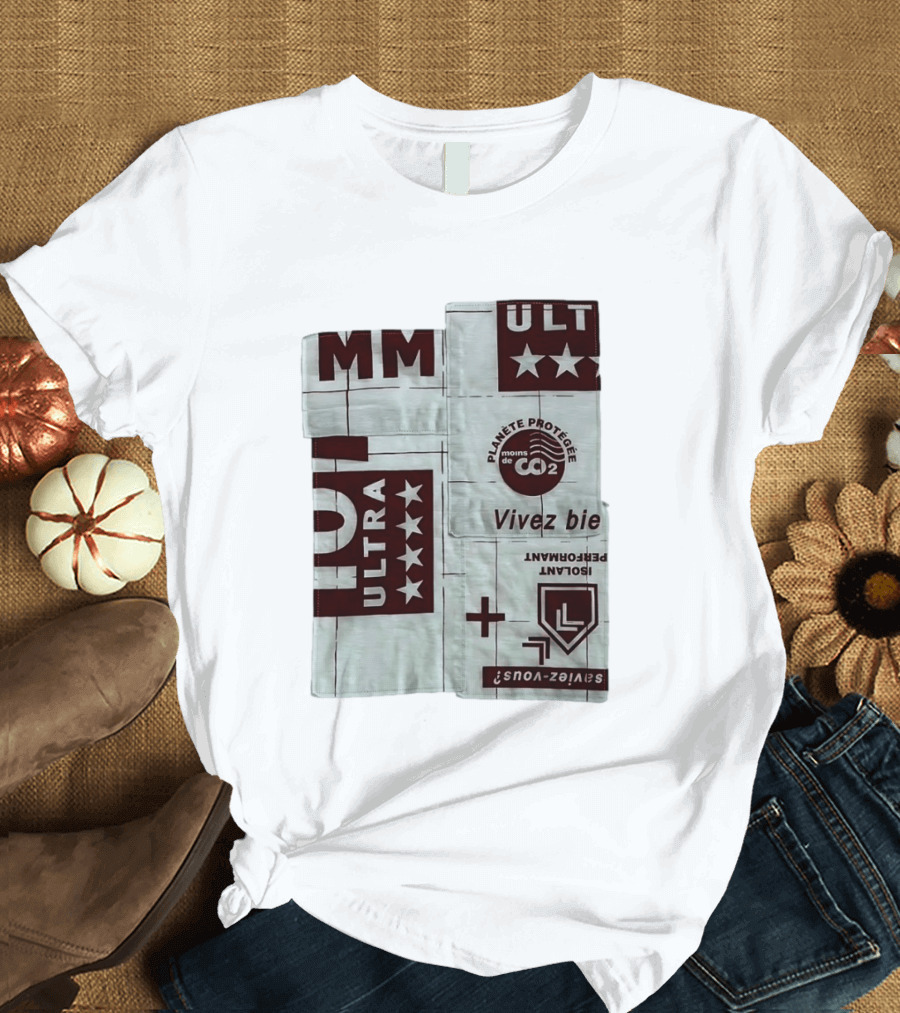 MM ULTRA Planete Protegee Moins De CO2 Vivez Bien Eco Friendly T-Shirt