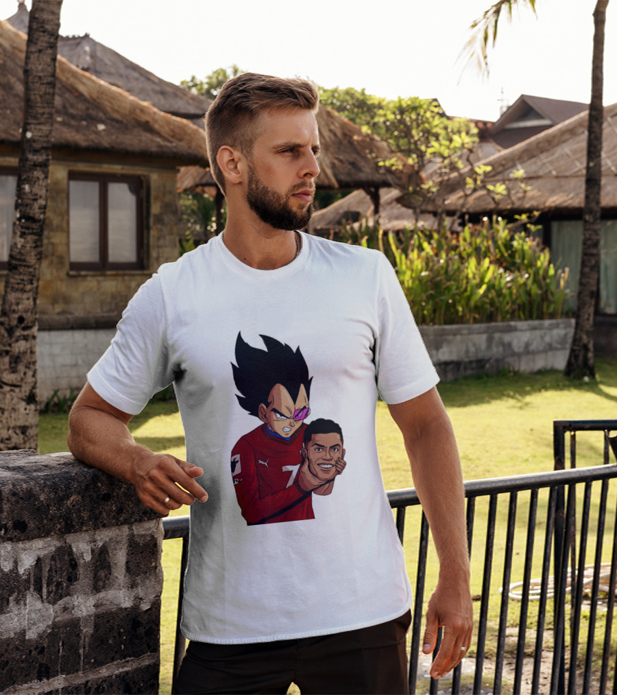 Vegeta Holding Ronaldo Head Puma Jersey Collaboration T-Shirt