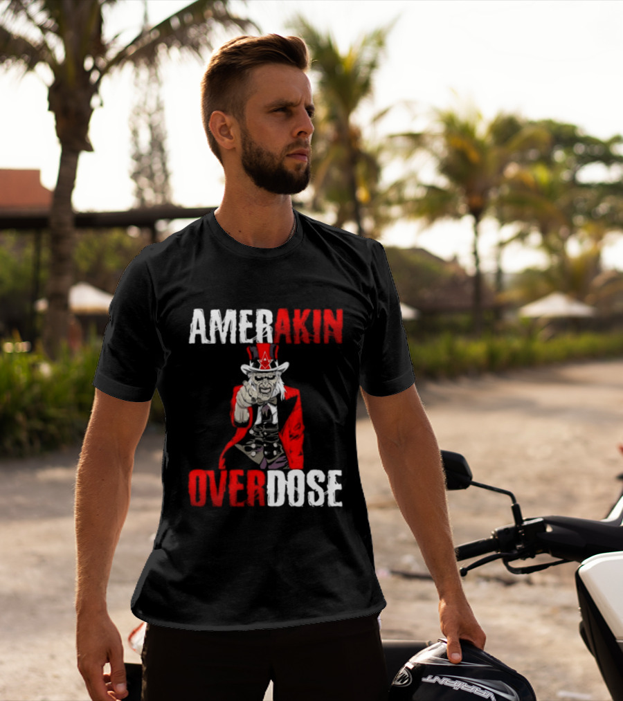 Amerakin Overdose Uncle Sam Horror Industrial Metal T-Shirt