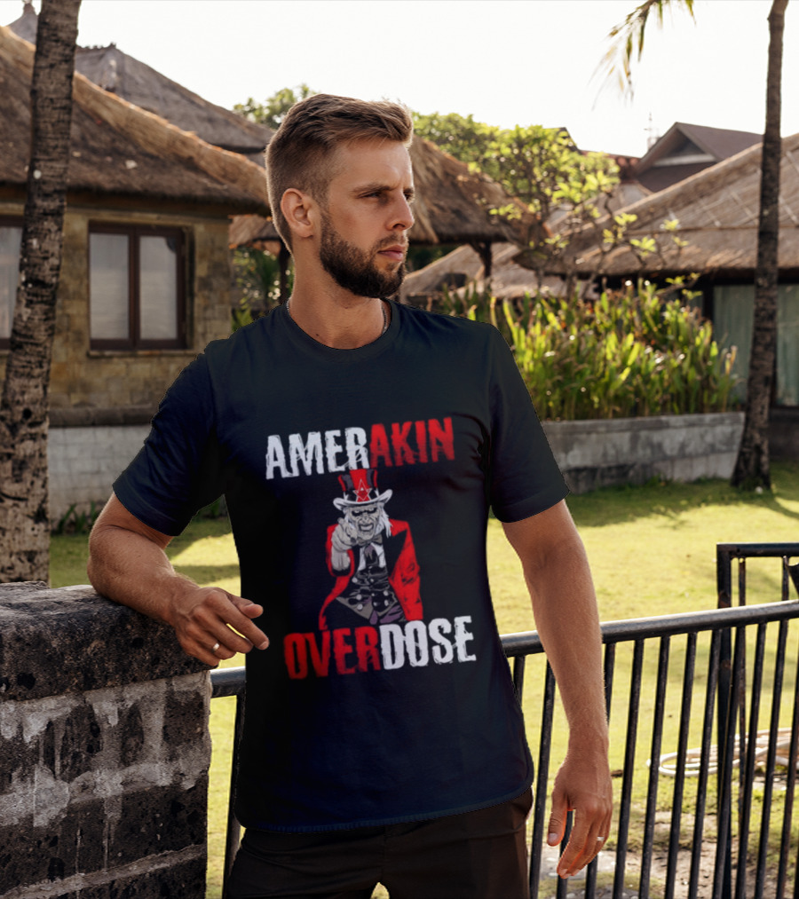 Amerakin Overdose Uncle Sam Horror Industrial Metal T-Shirt