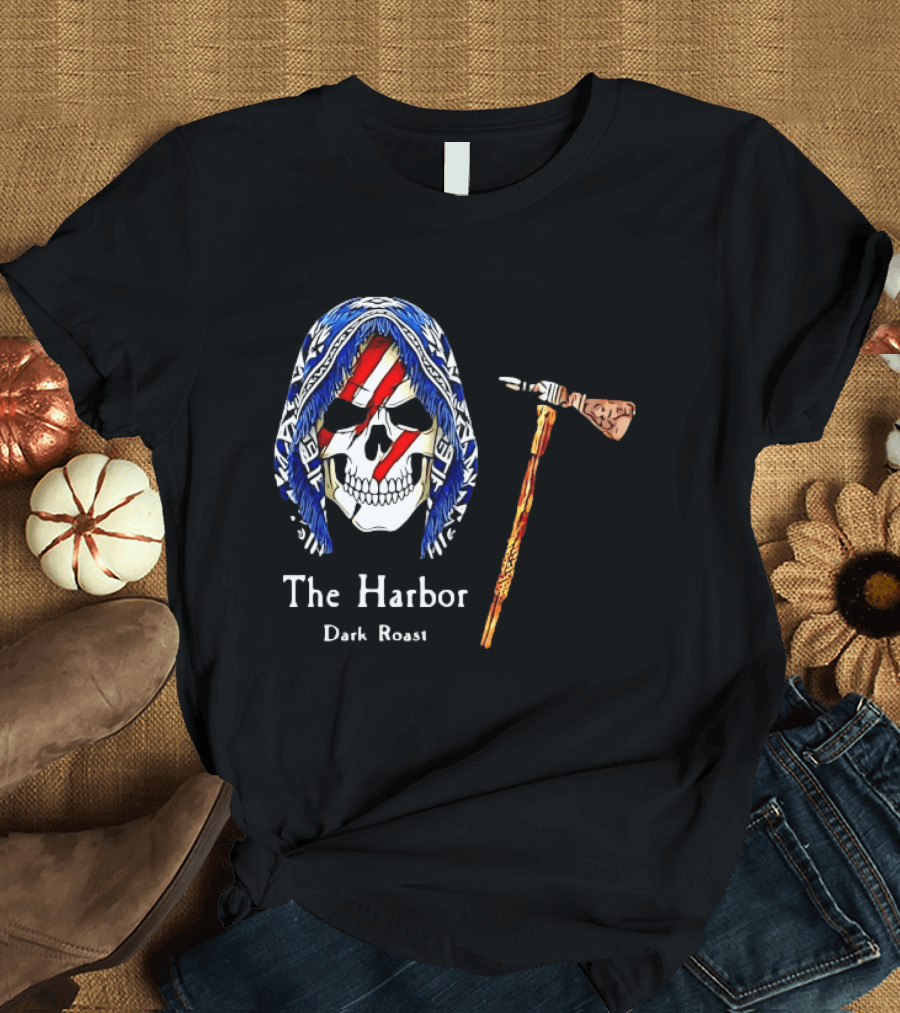 America Skull The Harbor Dark Roast Tomahawk T-Shirt