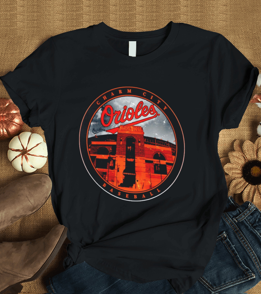 Charm City Orioles Baseball Oriole Park Camden Yards Home Plate Plaza T-Shirt