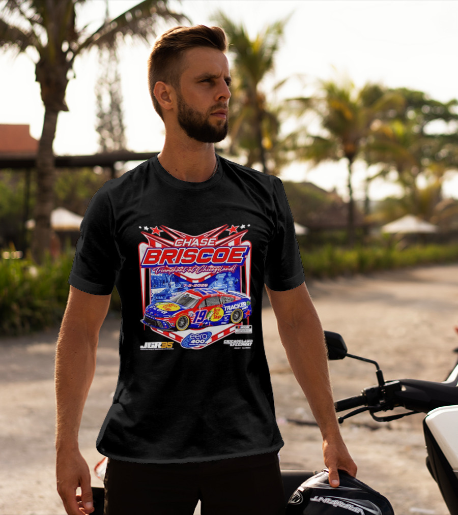 Chase Briscoe Triumph At Chicagoland July 5 2026 Eero 400 Cup Series Race Winner Bass Pro Shops 19 Tracker Boats Chicagoland Speedway T-Shirt