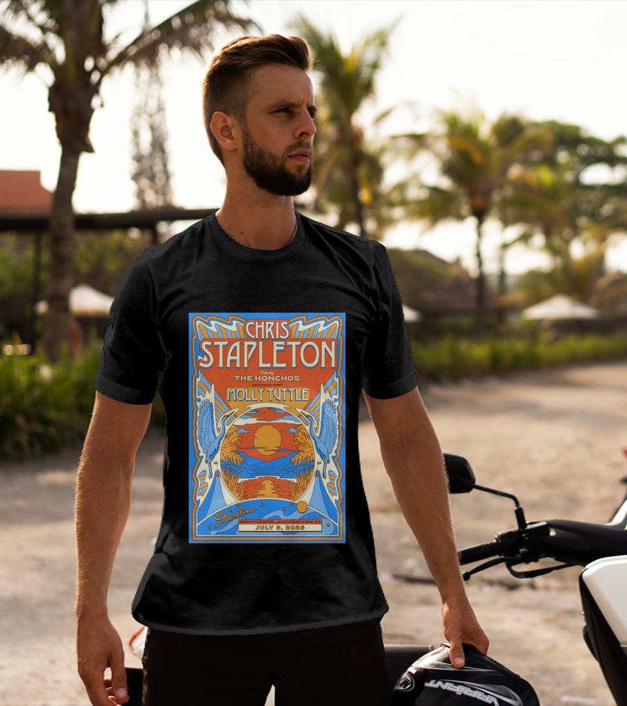Chris Stapleton Featuring The Honchos Molly Tuttle Shoreline Amphitheatre Mountain View CA July 8 2026 T-Shirt