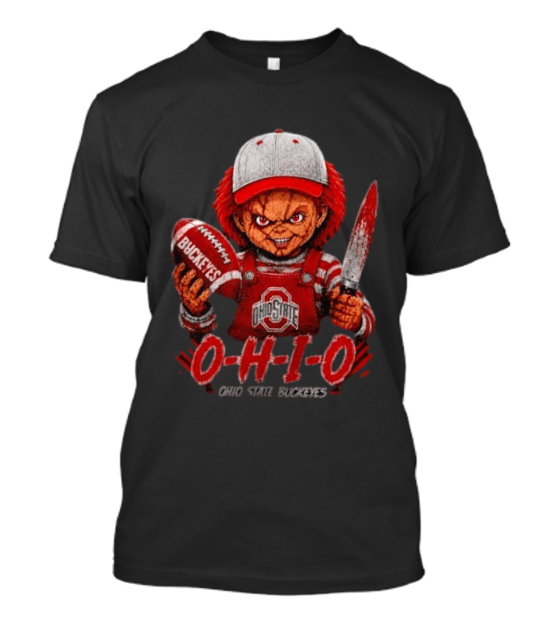 Chucky Doll Ohio State Buckeyes O H I O Football Horror T-Shirt