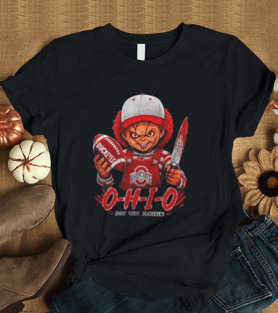 Chucky Doll Ohio State Buckeyes O H I O Football Horror T-Shirt