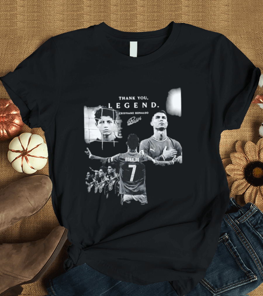 Cristiano Ronaldo Thank You Legend Portugal Number 7 Football T-Shirt