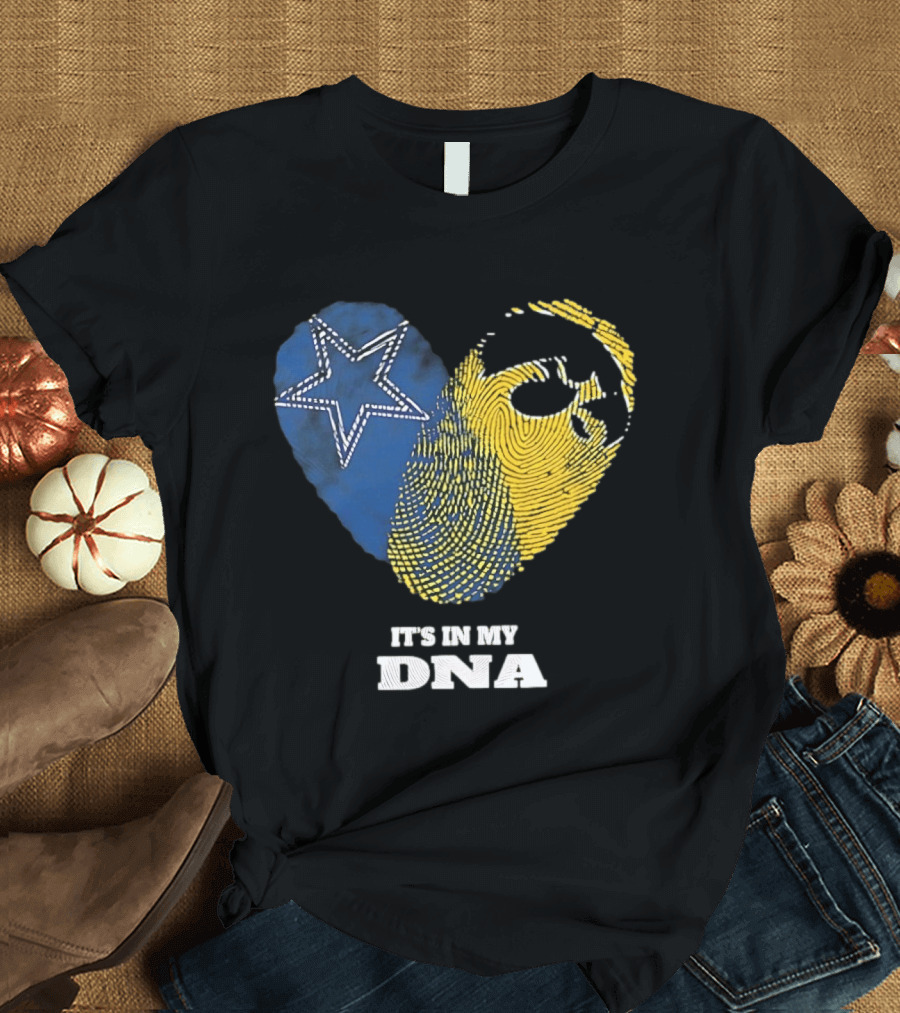 Dallas Cowboys Iowa Hawkeyes Fingerprint It's In My DNA T-Shirt
