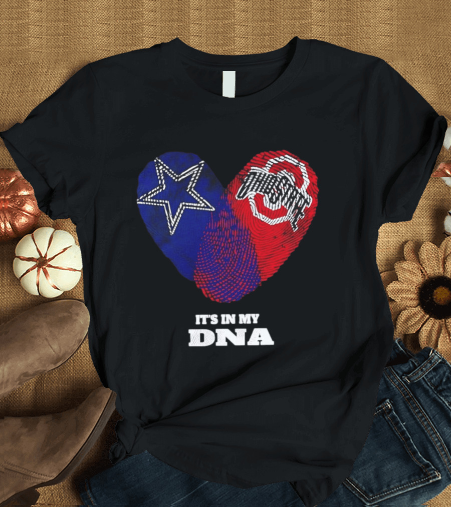 Dallas Cowboys Star And Ohio State Buckeyes Logo It's In My DNA T-Shirt
