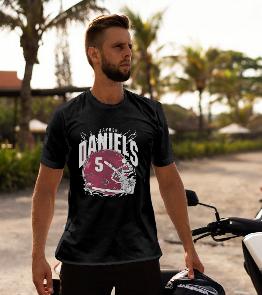 Jayden Daniels 5 Football Helmet Washington Commanders T-Shirt