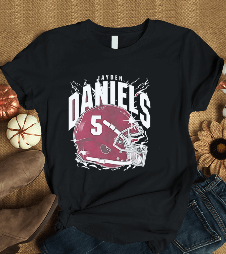 Jayden Daniels 5 Football Helmet Washington Commanders T-Shirt
