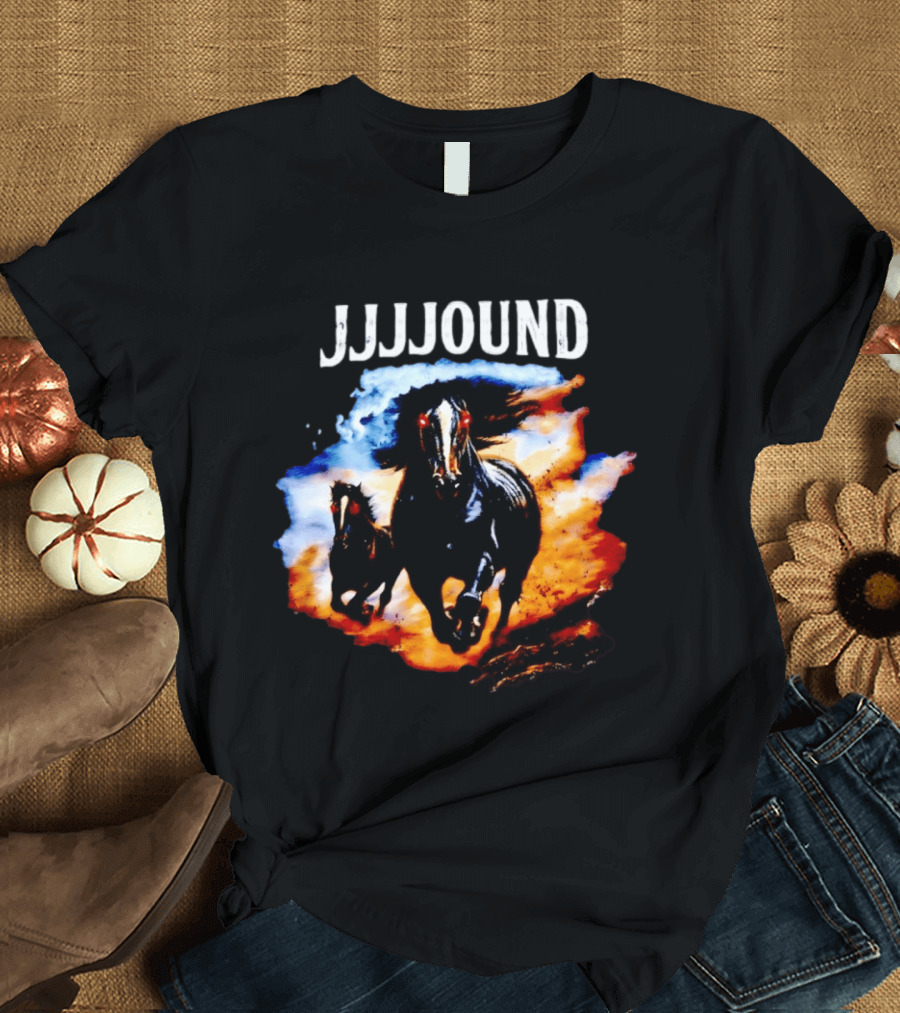 JJJJound 90s Horses Running With Fiery T-Shirt