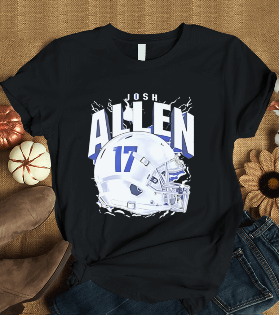 Josh Allen 17 Buffalo Bills Helmet T-Shirt
