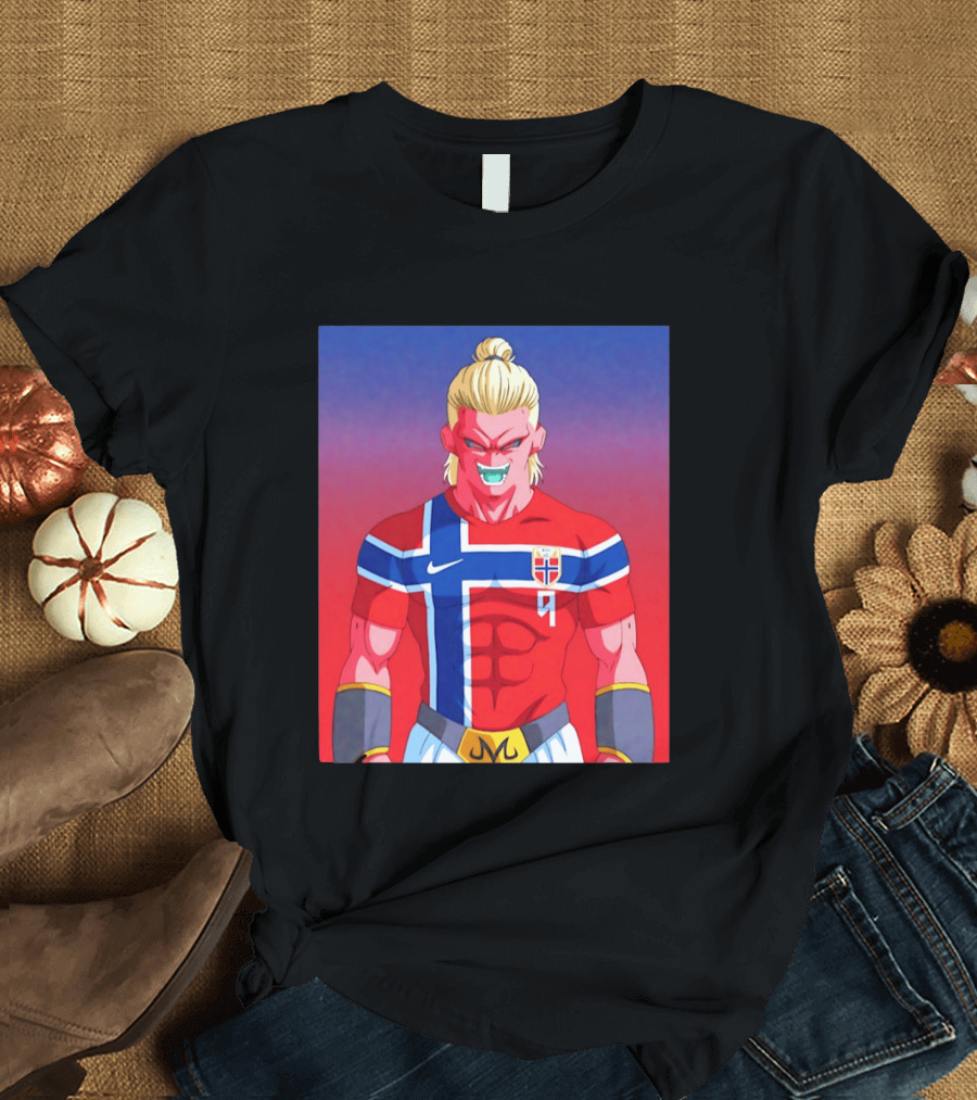 Erling Haaland As Dragon Ball Z Majin Buu With Norway Jersey 9 T-Shirt