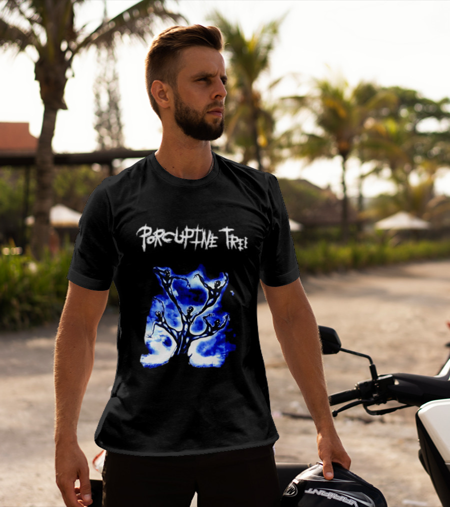 Porcupine Tree Ecelna Rock And Roll Blue Abstract Figures T-Shirt