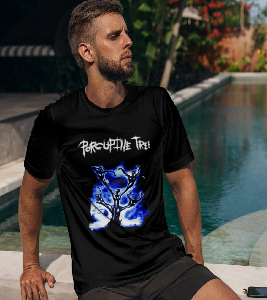 Porcupine Tree Ecelna Rock And Roll Blue Abstract Figures T-Shirt