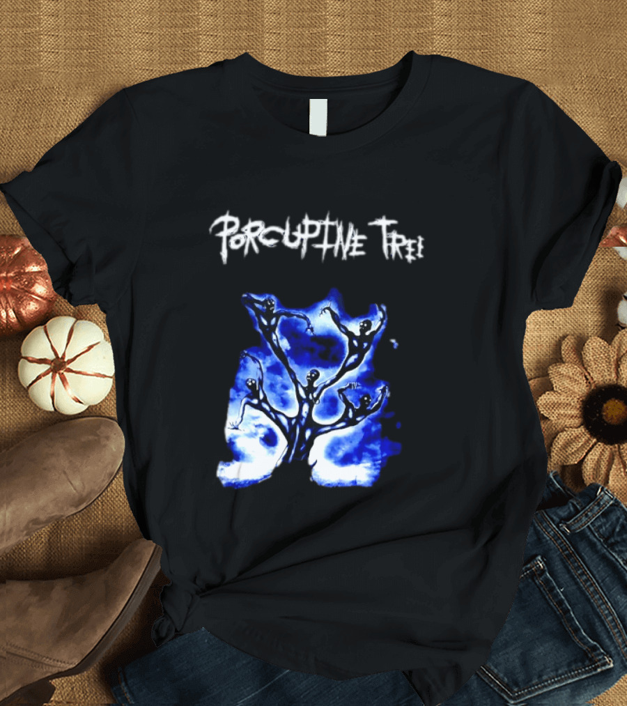 Porcupine Tree Ecelna Rock And Roll Blue Abstract Figures T-Shirt