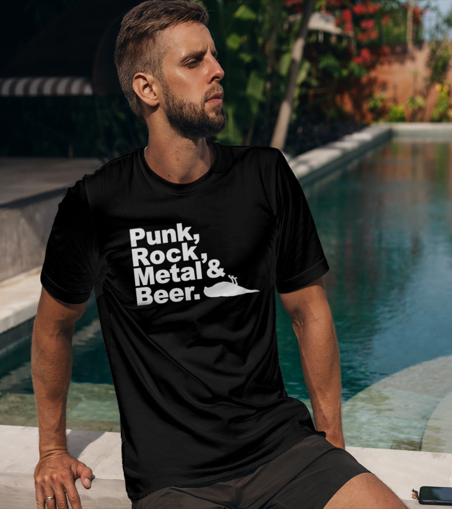 Punk Rock Metal Beer Bird Gesture T-Shirt