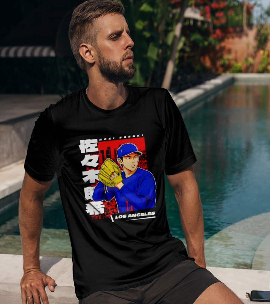 Roki Sasaki Los Angeles Baseball Japanese T-Shirt
