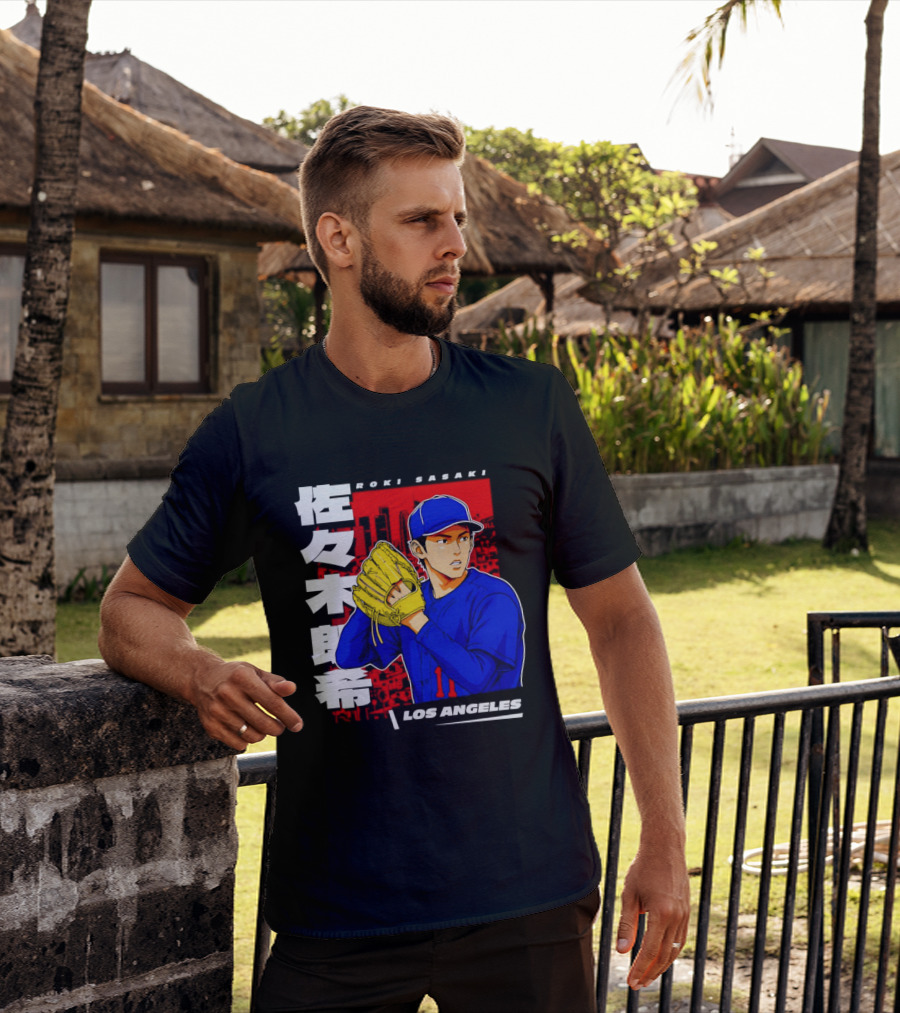 Roki Sasaki Los Angeles Baseball Japanese T-Shirt