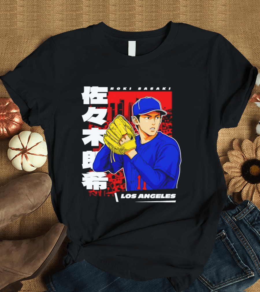 Roki Sasaki Los Angeles Baseball Japanese T-Shirt