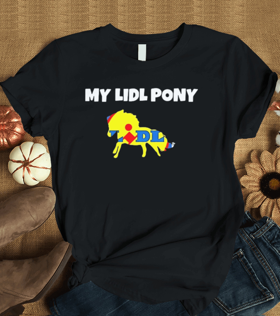 My Lidl Pony Horse Parody Yellow Red Blue T-Shirt