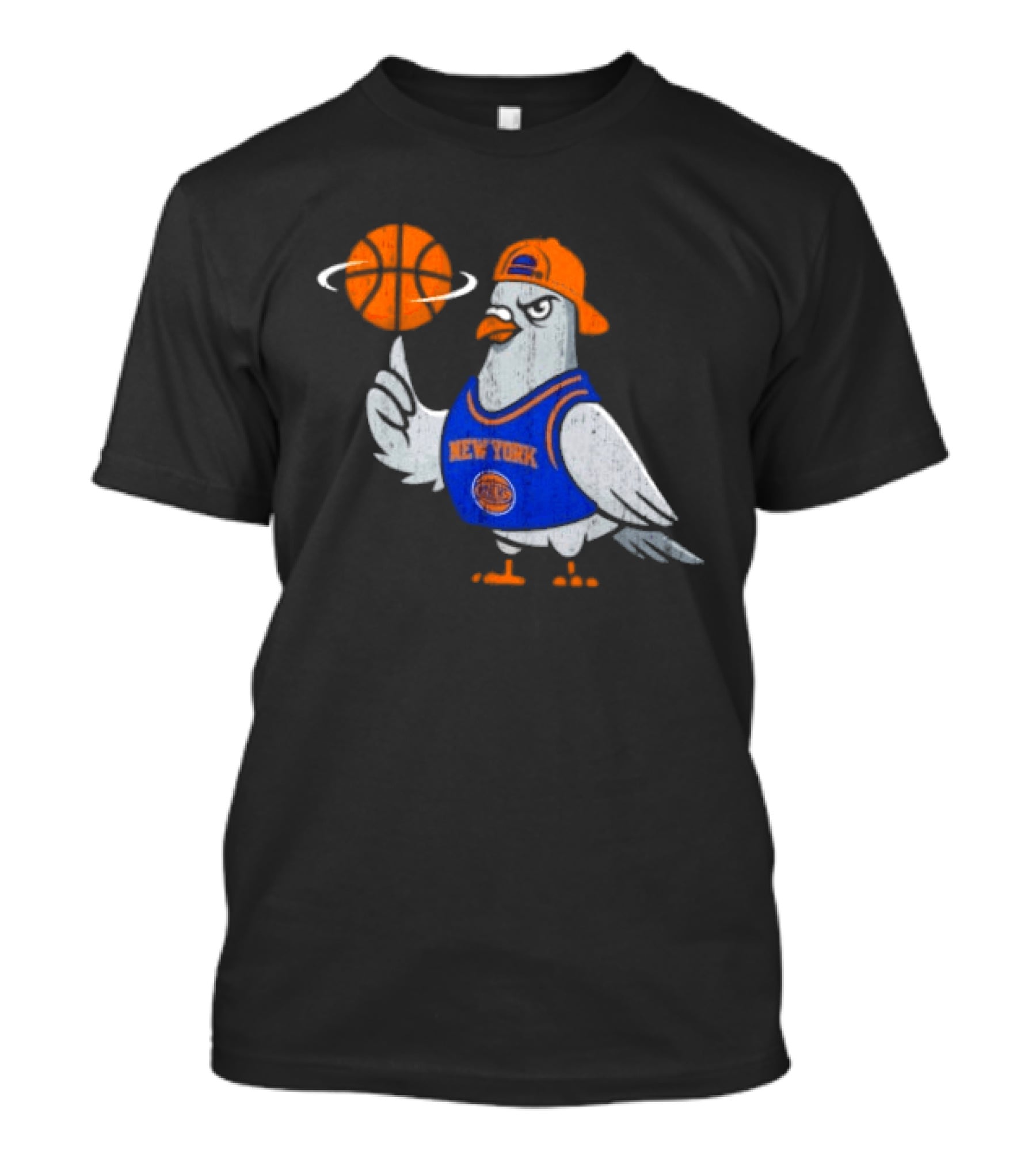 New York Knicks Pigeon Basketball Spin T-Shirt
