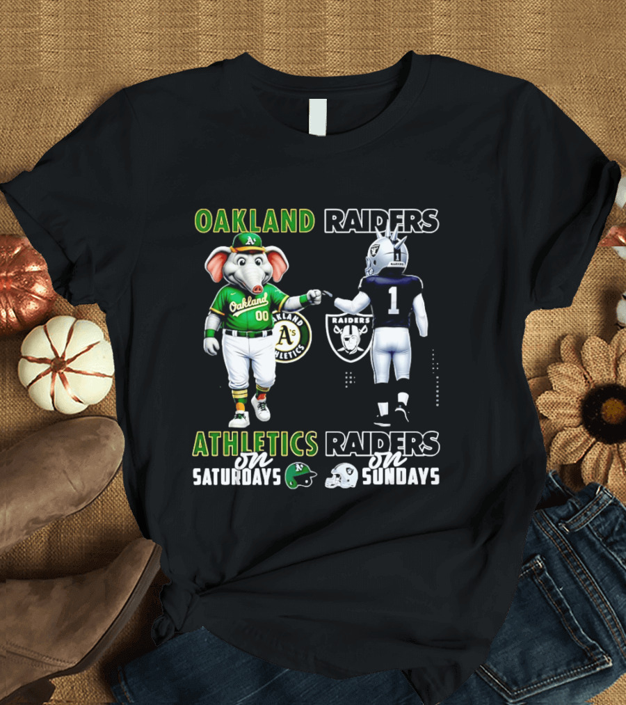 Oakland Athletics Saturdays Raiders Sundays T-Shirt