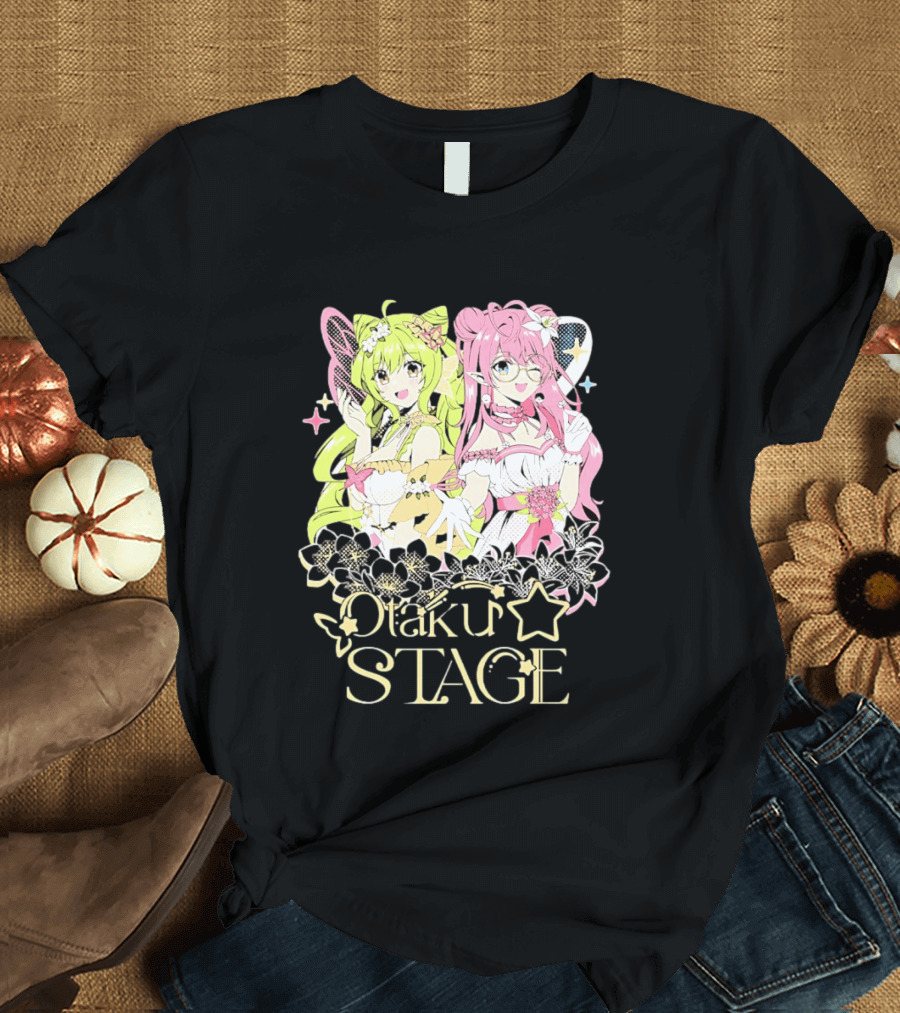 Otaku Stage Manga Kawaii Anime Girls Floral T-Shirt