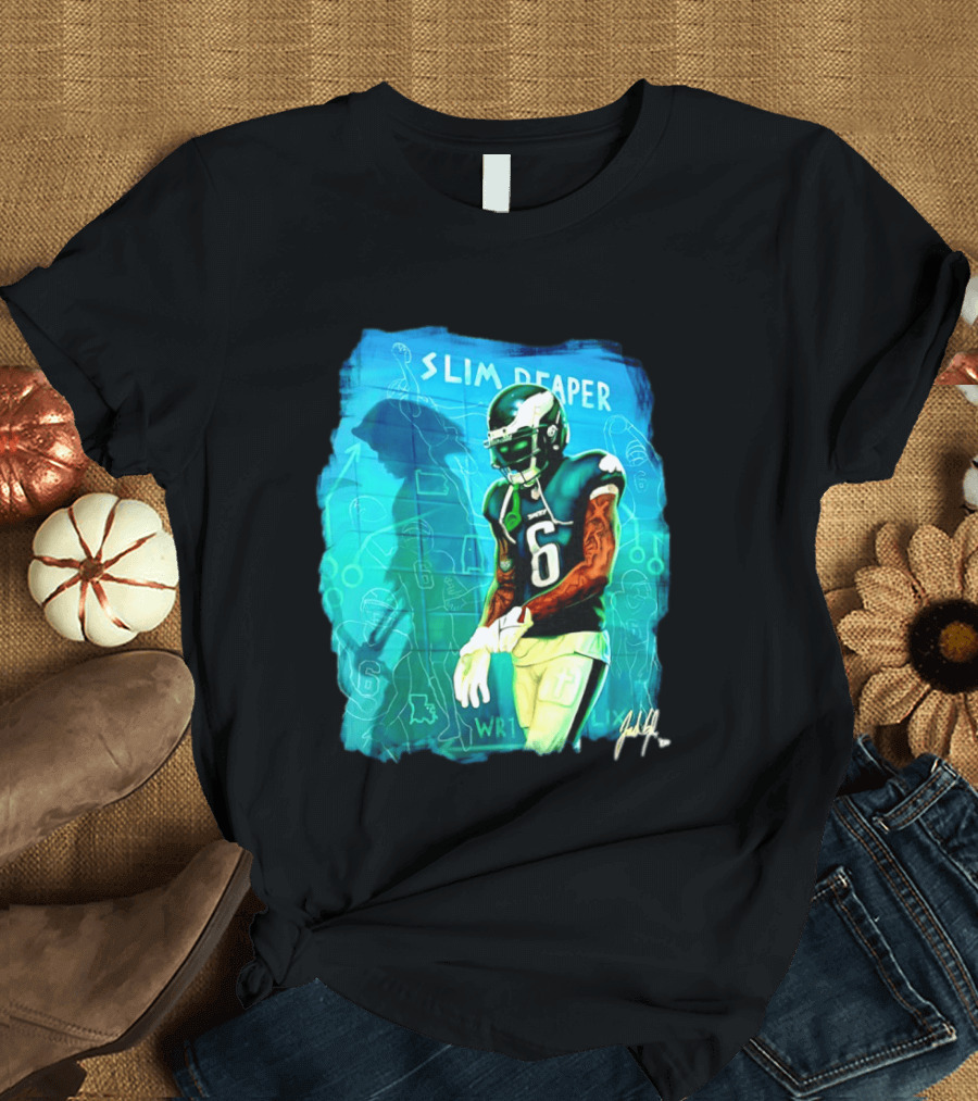 Philadelphia Eagles Devonta Smith Slim Reaper Phantom Six WR1 T-Shirt