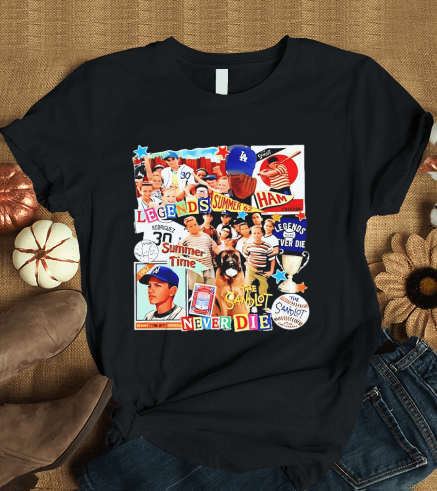 Sandlot Legends Summer 62 Benny The Jet Rodriguez Legends Never Die T-Shirt