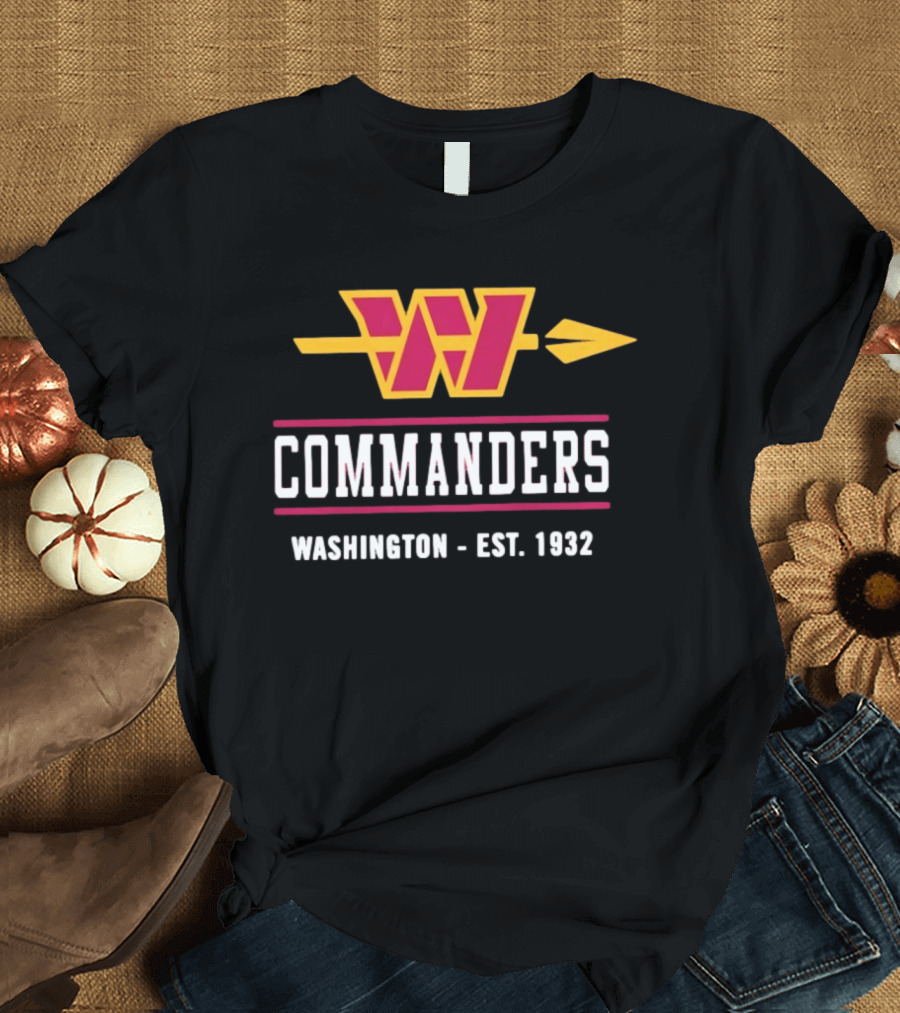 Washington Commanders W Arrow Est 1932 T-Shirt
