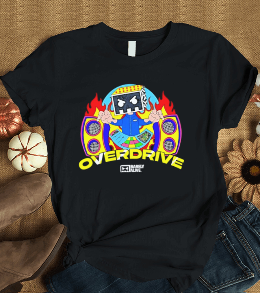 Barely Alive Overdrive EDM Dubstep DJ Skully Speaker Flames T-Shirt