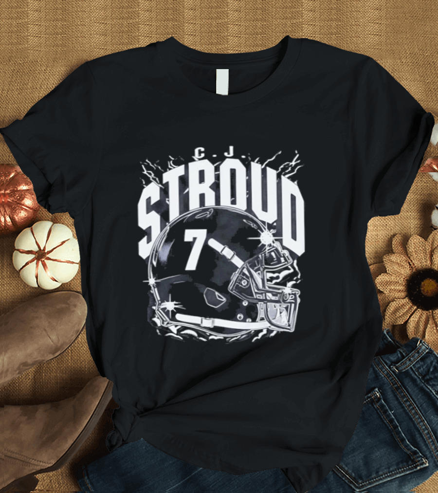 Stroud 7 Helmet Houston Texans T-Shirt