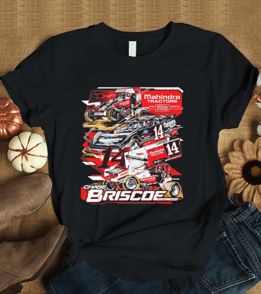 Chase Briscoe Mahindra Tractors Official Tractor Of Tough 14 Racing Collage T-Shirt