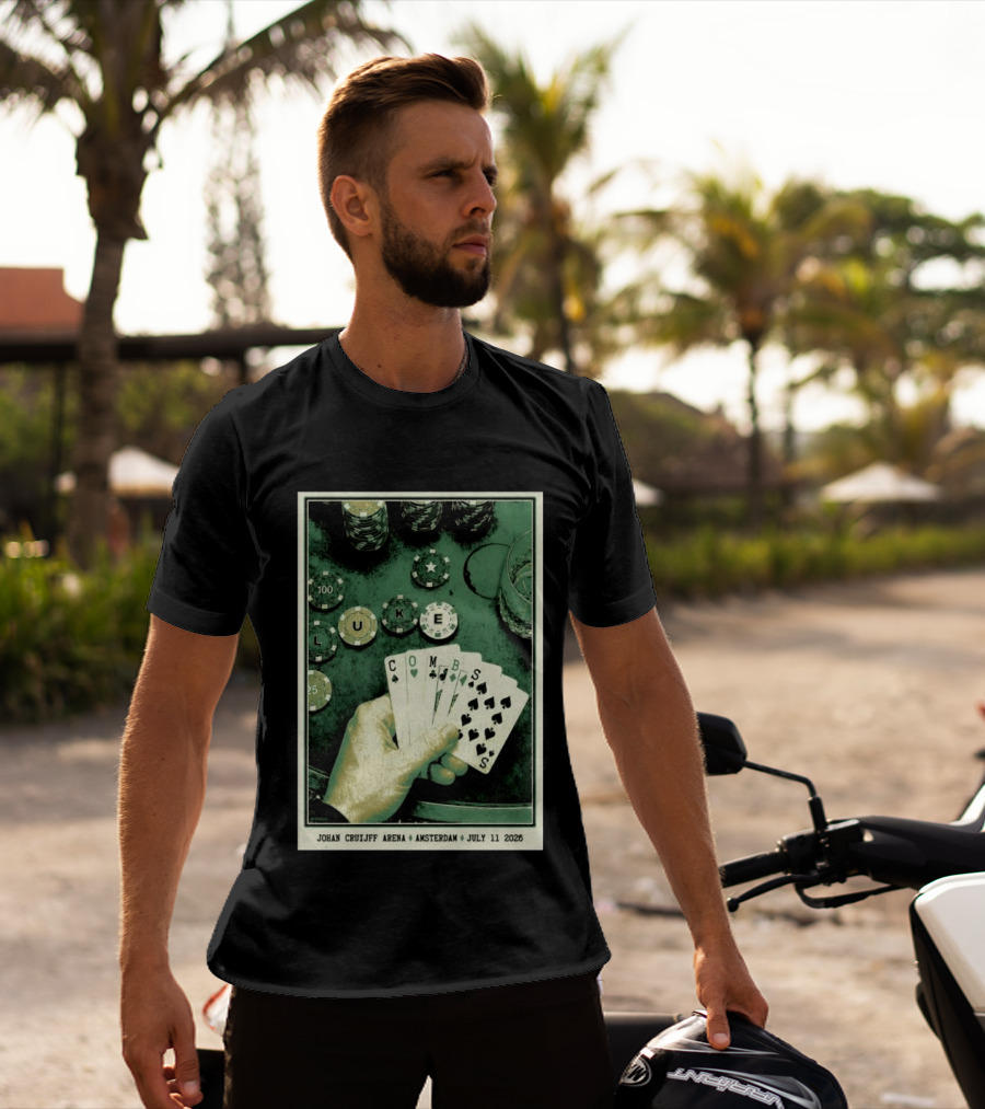 Luke Combs Poker Themed Johan Cruijff Arena Amsterdam July 11 2026 Tour T-Shirt