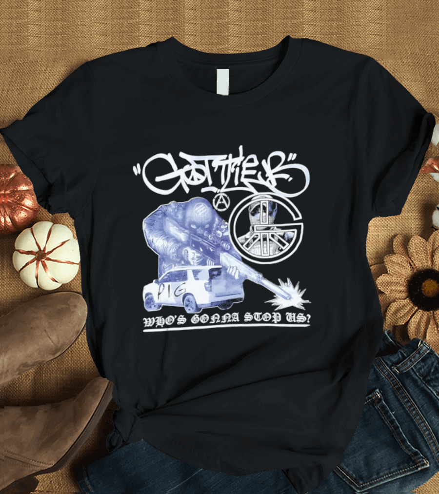 Gottlieb Anarchist Pig Who's Gonna Stop Us Tactical Graffiti T-Shirt