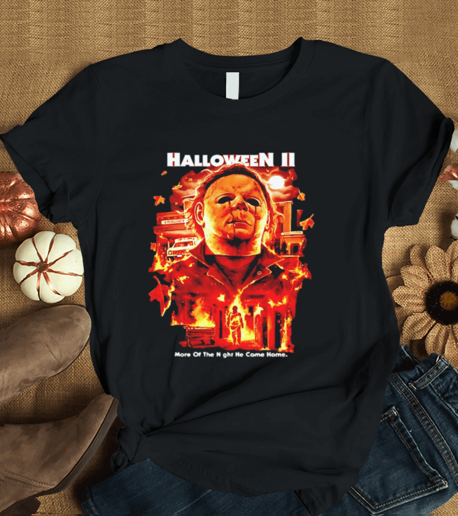 Halloween II Michael Myers Fire Scene More Of The Night He Came Home EMS Car T-Shirt