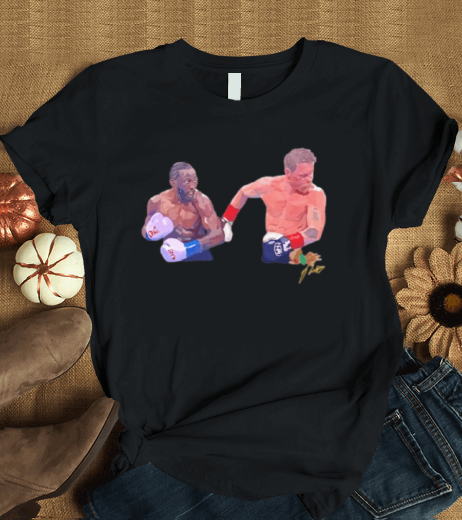 Terence Crawford Canelo Alvarez Boxing Showdown Gloves Raised T-Shirt