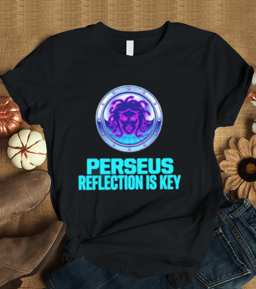 Perseus Reflection Is Key Medusa Mythology Greek Shield T-Shirt