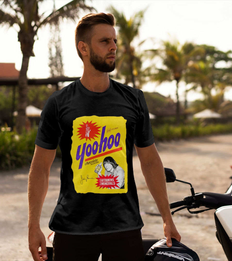 Johnny Ramone Yoo Hoo Chocolate Drink 5 Vitamins 3 Minerals T-Shirt