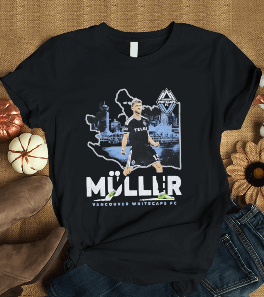Müller Vancouver Whitecaps FC City Skyline Map T-Shirt