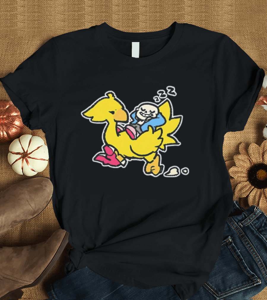 Sans Relaxing On Chocobo T-Shirt