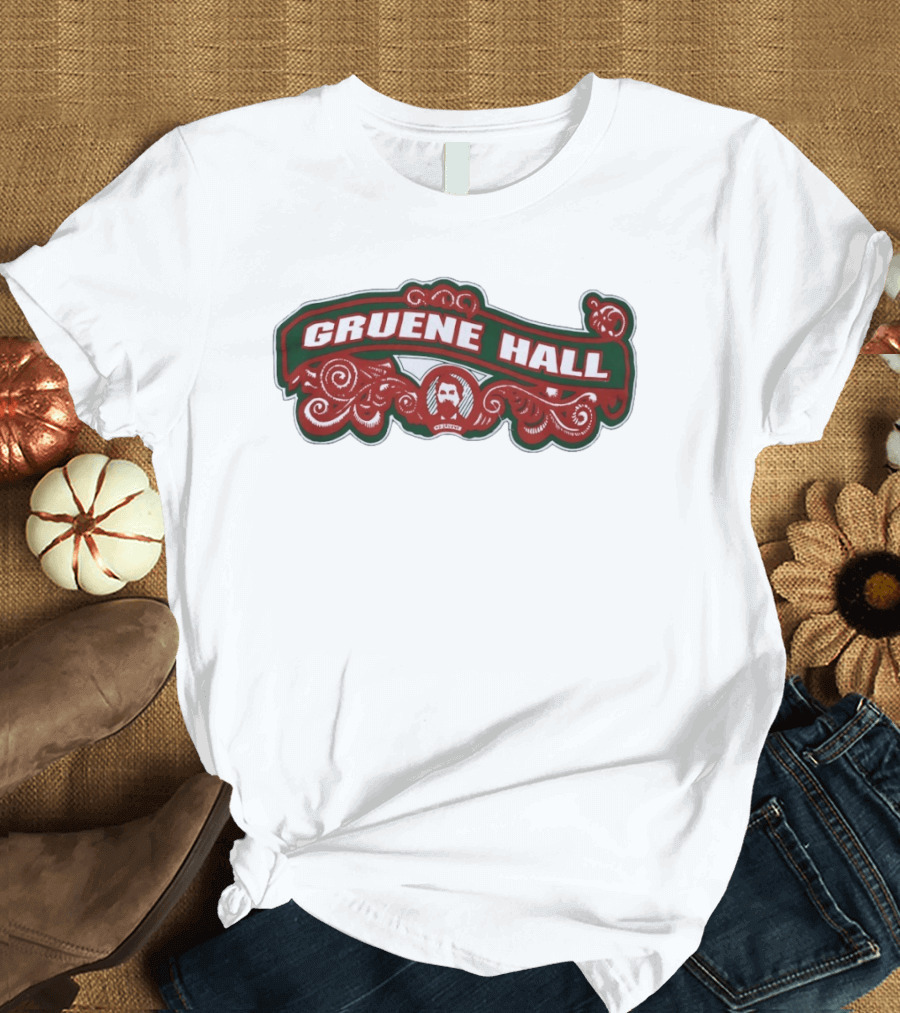 Gruene Hall New Braunfels Texas Iconic Red Green Swirls T-Shirt