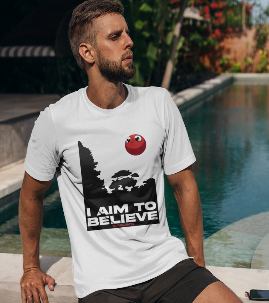 Kovaak's I Aim To Believe Red Ball T-Shirt