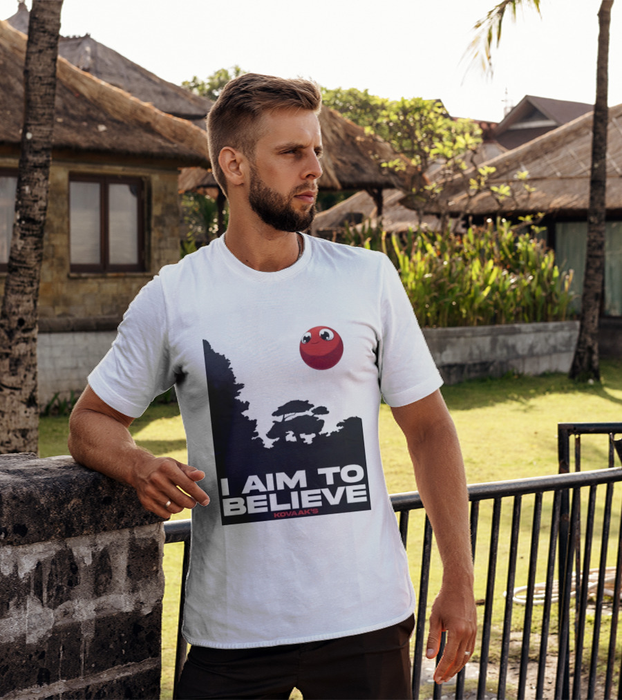 Kovaak's I Aim To Believe Red Ball T-Shirt